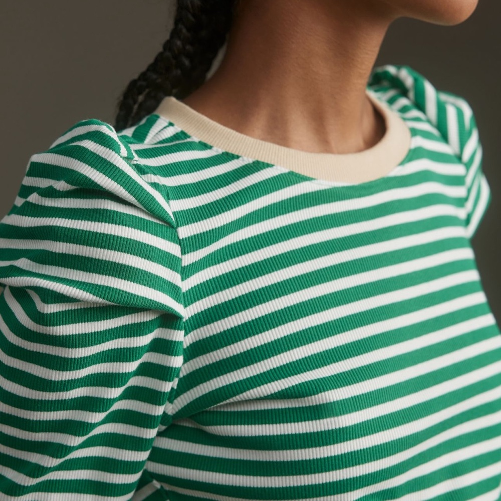 Maeve Puff-Sleeve Striped Top from Anthropologie - Picture 3 of 6
